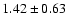 $1.42\pm0.63$
