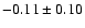 $-0.11\pm0.10$