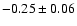 $-0.25\pm0.06$