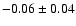$-0.06\pm0.04$