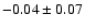 $-0.04\pm0.07$
