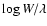 $\log W/\lambda$