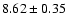 $8.62\pm0.35$
