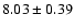 $8.03\pm0.39$