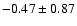 $-0.47\pm0.87$