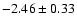 $-2.46\pm0.33$