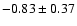 $-0.83\pm0.37$