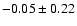 $-0.05\pm0.22$