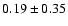 $0.19\pm0.35$
