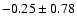 $-0.25\pm0.78$