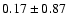 $0.17\pm0.87$