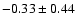 $-0.33\pm0.44$