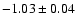 $-1.03\pm0.04$