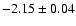 $-2.15\pm0.04$