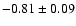 $-0.81\pm0.09$