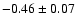 $-0.46\pm0.07$
