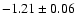 $-1.21\pm0.06$