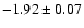 $-1.92\pm0.07$