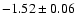 $-1.52\pm0.06$