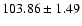 $103.86\pm1.49$