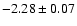 $-2.28\pm0.07$