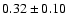 $0.32\pm0.10$