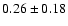 $0.26\pm0.18$