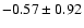$-0.57\pm0.92$