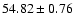$54.82\pm0.76$