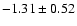 $-1.31\pm0.52$