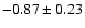 $-0.87\pm0.23$