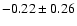 $-0.22\pm0.26$