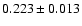 $0.223\pm0.013$