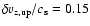$\delta
v_{\rm z,up}/c_{\rm s}=0.15$