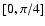 $[0,\pi/4]$