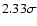 $2.33\sigma$