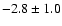 $ -2.8 \pm 1.0$