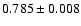 $ 0.785 \pm 0.008$