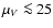 $\mu_V
\la 25$