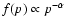 $f(p) \propto p^{-\alpha}$