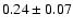 $0.24 \pm 0.07$