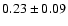 $0.23 \pm 0.09$