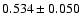$0.534 \pm 0.050$