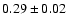 $0.29 \pm 0.02$