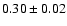 $0.30 \pm 0.02$