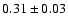 $0.31 \pm 0.03$