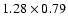 $1.28 \times 0.79$