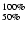 $^{100\%}_{50\%}$
