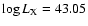 $\log L_{\rm X}=43.05$