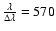 $\frac{\lambda}{\Delta\lambda}=570$